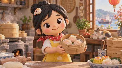 Mia's Wobbly Dim Sum Tower 繪本封面