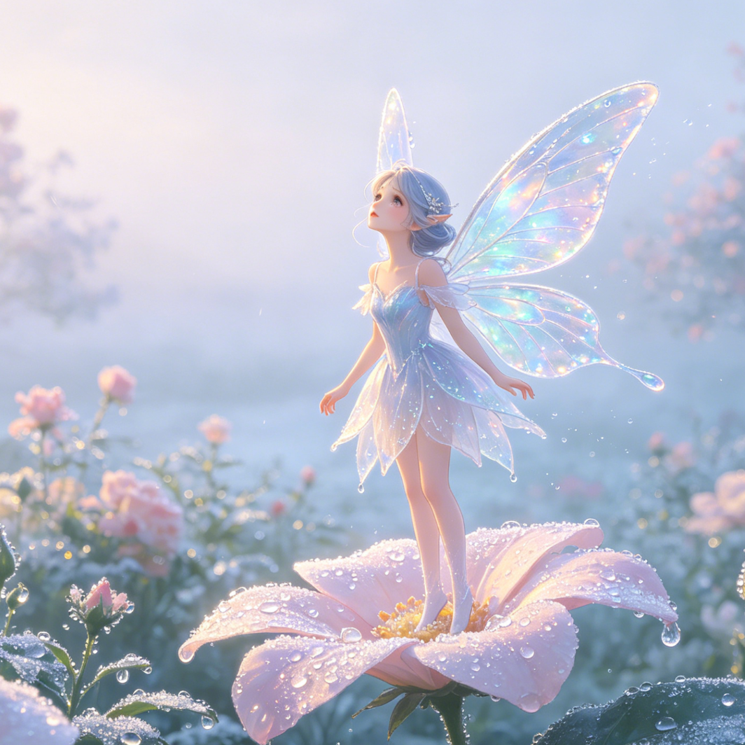 蝴蝶仙子与彩色花瓣